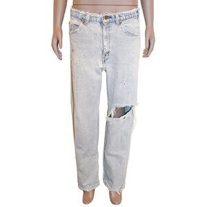 Vintage Levis Light Wash Distressed Denim Jeans Size 32W 27L Classic Blue Jeans